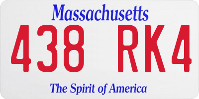 MA license plate 438RK4