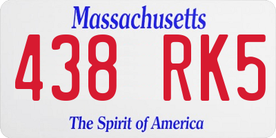MA license plate 438RK5