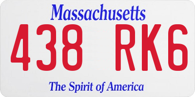 MA license plate 438RK6