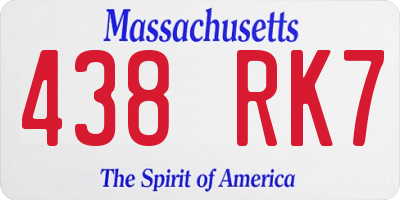 MA license plate 438RK7