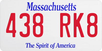 MA license plate 438RK8