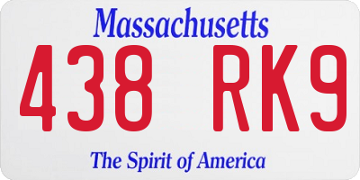 MA license plate 438RK9