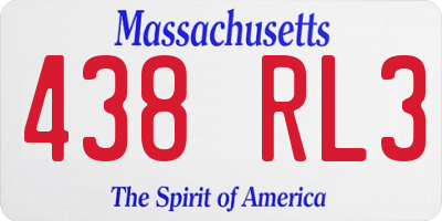 MA license plate 438RL3