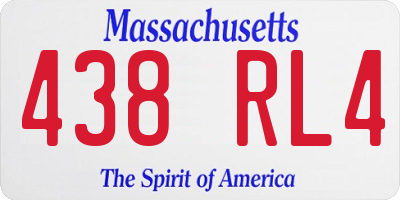 MA license plate 438RL4