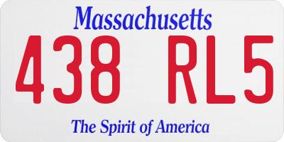 MA license plate 438RL5
