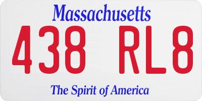 MA license plate 438RL8