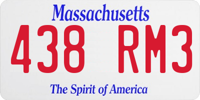 MA license plate 438RM3