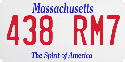 MA license plate 438RM7