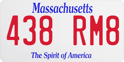 MA license plate 438RM8