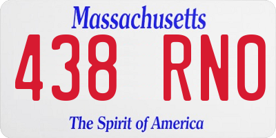 MA license plate 438RN0