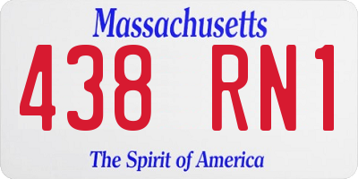 MA license plate 438RN1