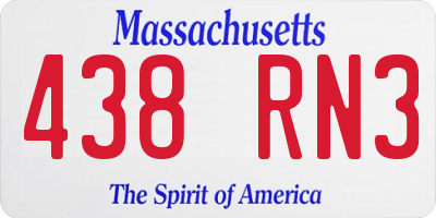 MA license plate 438RN3