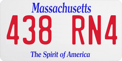 MA license plate 438RN4