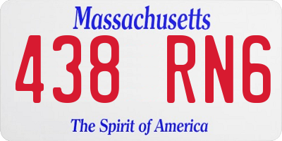 MA license plate 438RN6