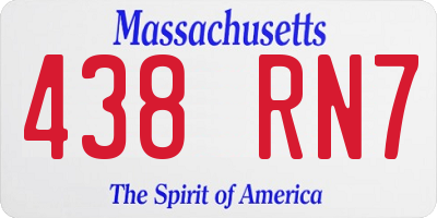 MA license plate 438RN7