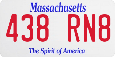 MA license plate 438RN8