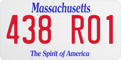 MA license plate 438RO1