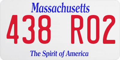 MA license plate 438RO2