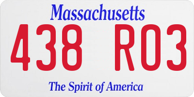 MA license plate 438RO3