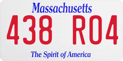 MA license plate 438RO4