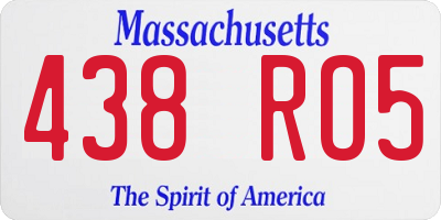 MA license plate 438RO5