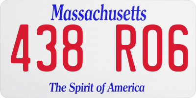 MA license plate 438RO6