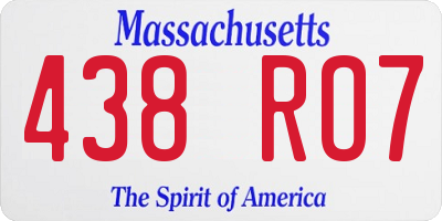 MA license plate 438RO7