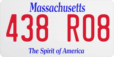 MA license plate 438RO8
