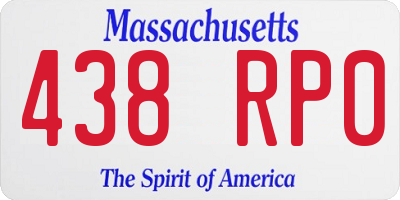MA license plate 438RP0