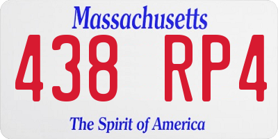 MA license plate 438RP4