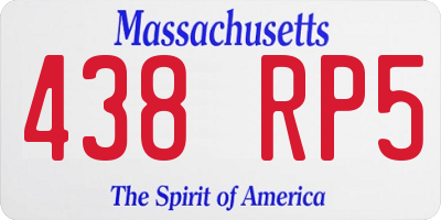 MA license plate 438RP5