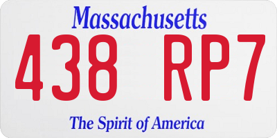 MA license plate 438RP7