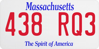 MA license plate 438RQ3