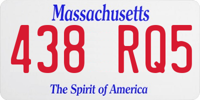 MA license plate 438RQ5