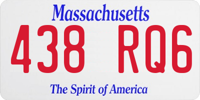 MA license plate 438RQ6