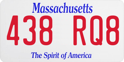 MA license plate 438RQ8