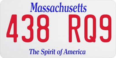 MA license plate 438RQ9