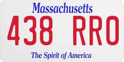 MA license plate 438RR0