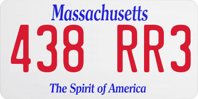 MA license plate 438RR3