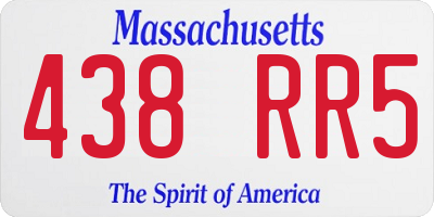 MA license plate 438RR5