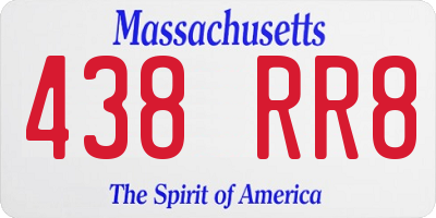 MA license plate 438RR8