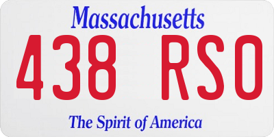 MA license plate 438RS0
