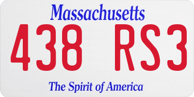 MA license plate 438RS3