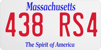 MA license plate 438RS4