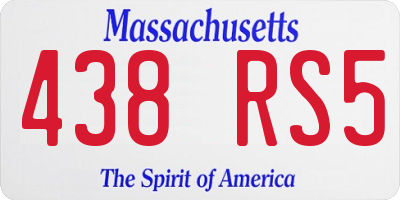 MA license plate 438RS5