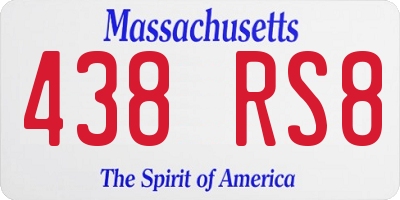 MA license plate 438RS8
