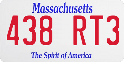 MA license plate 438RT3
