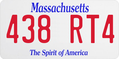 MA license plate 438RT4
