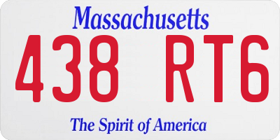 MA license plate 438RT6