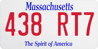 MA license plate 438RT7